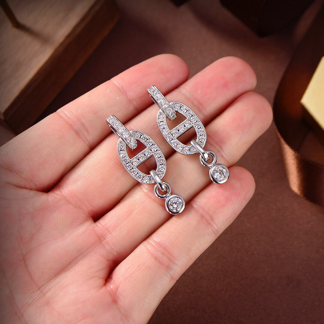 [Renovia Jewelry]HM CHAINE DIAMOND EARRINGS