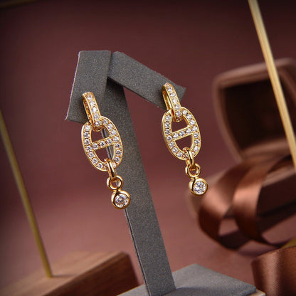 [Renovia Jewelry]HM CHAINE DIAMOND EARRINGS