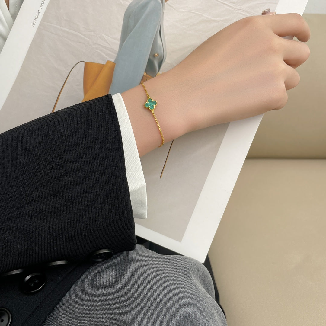[Renovia Jewelry]CLOVER BRACELET MALACHITE 1 MOTIF