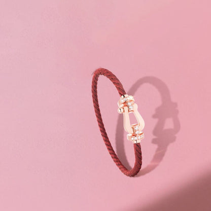 [Renovia Jewelry]FORCE 10 HALF DIAMOND PINK GOLD RED CORDERI LARGE AND MEDIUM MODEL
