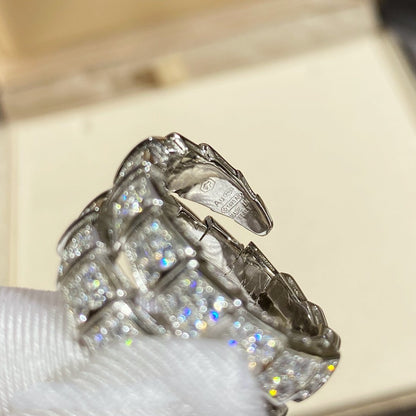 [Renovia Jewelry]SERPENTI DOUBLE RING SILVER DIAMOND PAVED