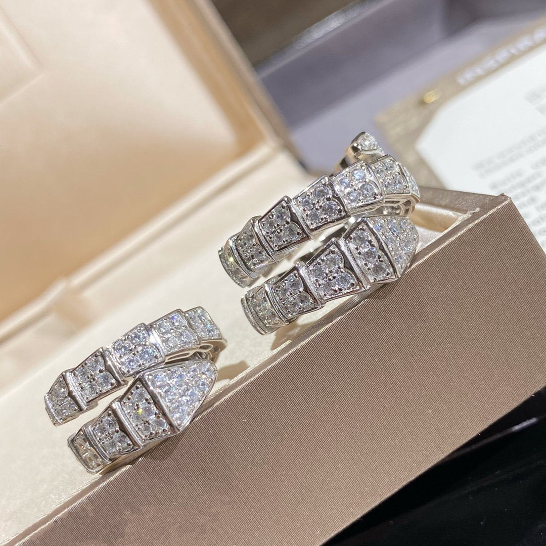 [Renovia Jewelry]SERPENTI DOUBLE RING SILVER DIAMOND PAVED