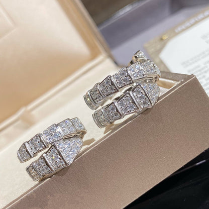 [Renovia Jewelry]SERPENTI DOUBLE RING SILVER DIAMOND PAVED