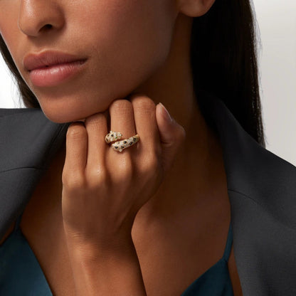[Renovia Jewelry]PANTHERE DOUBLE HEADED FULL DIAMOND  RING