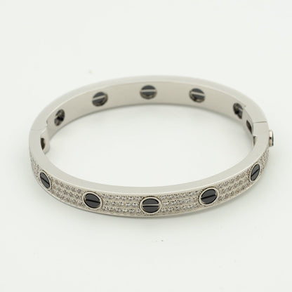 [Renovia Jewelry]LOVE BRACELET 6.1MM DIAMOND-PAVED CERAMIC