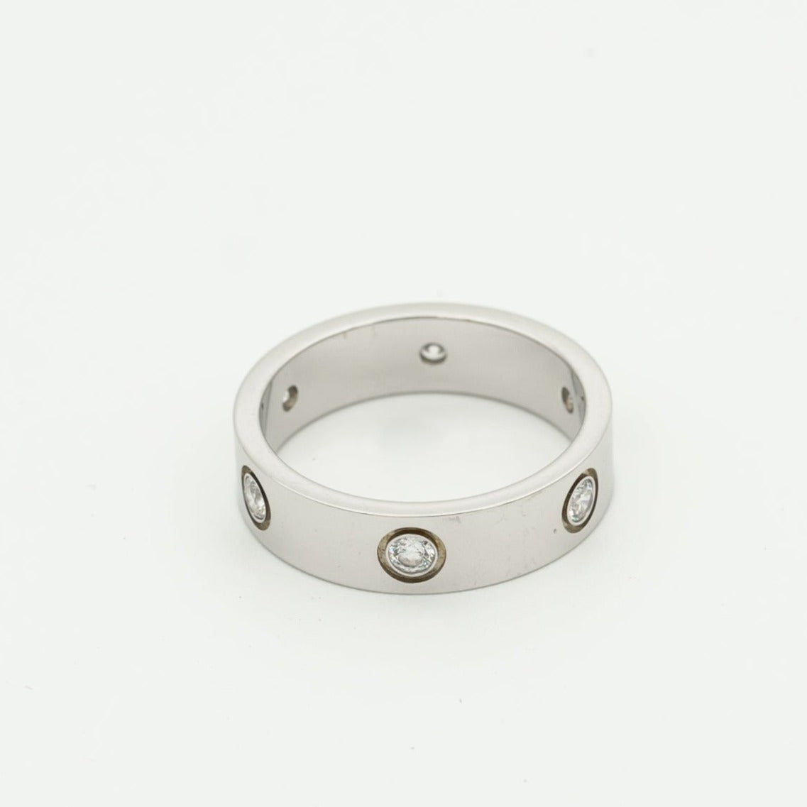 [Renovia Jewelry]LOVE RING 5.5MM 6 DIAMONDS SILVER