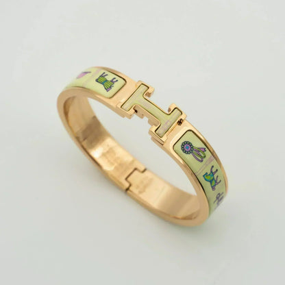 [Renovia Jewelry]H PINK GOLD BRACELET CREAM CERAMIC