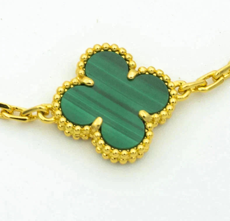 [Renovia Jewelry] CLOVER 5 MOTIF MALACHITE BRACELET COLLECTION