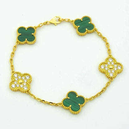 [Renovia Jewelry] CLOVER 5 MOTIF MALACHITE BRACELET COLLECTION