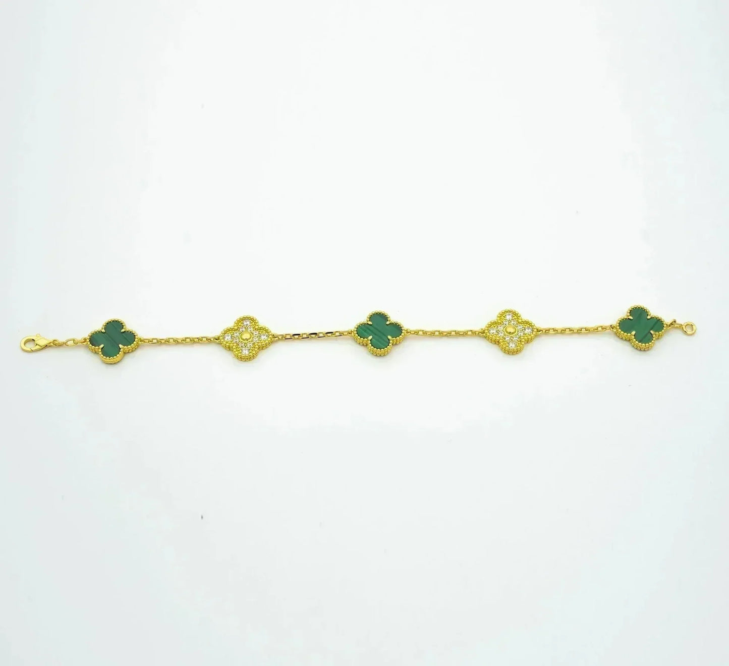 [Renovia Jewelry] CLOVER 5 MOTIF MALACHITE BRACELET COLLECTION