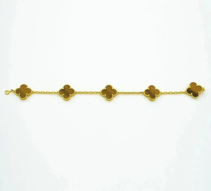 [Renovia Jewelry] CLOVER 5 MOTIFS TIGER EYE BRACELET COLLECTION