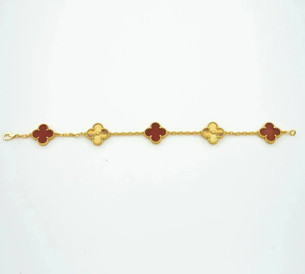 [Renovia Jewelry] CLOVER 5 MOTIF RED CORNELIAN BRACELET COLLECTION