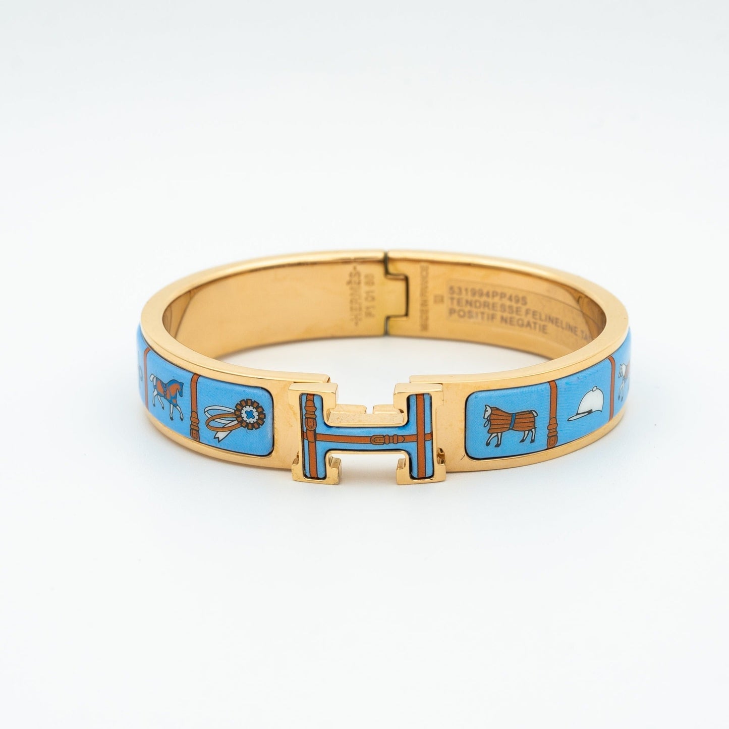 [Renovia Jewelry]H PINK GOLD BRACELET BLUE CERAMIC