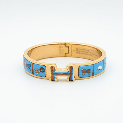 [Renovia Jewelry]H PINK GOLD BRACELET BLUE CERAMIC
