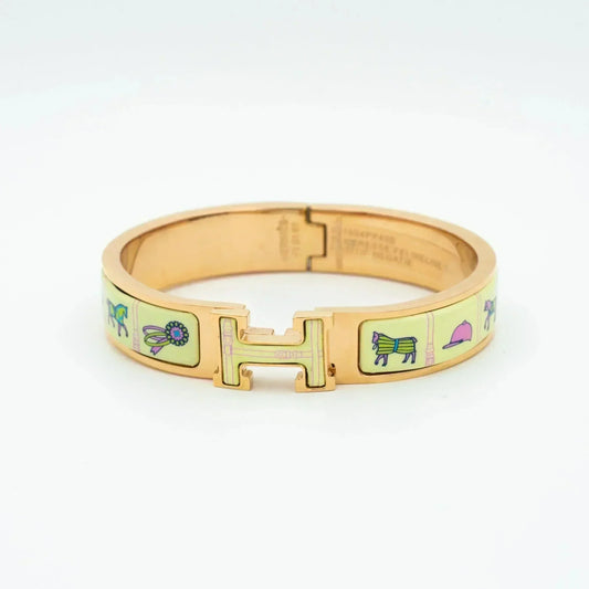 [Renovia Jewelry]H PINK GOLD BRACELET CREAM CERAMIC