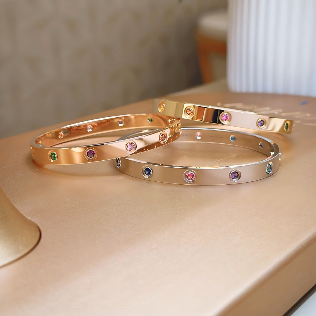 [Renovia Jewelry]2026 RAINBOW LOVE BRACELET 6.1MM  10 DIAMONDS