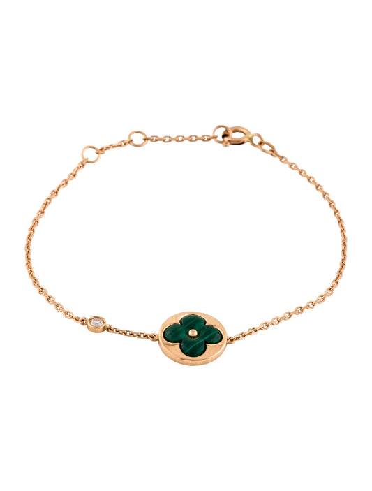 [Renovia Jewelry]SUN MALACHITE 1 DIAMOND PINK GOLD BRACELET