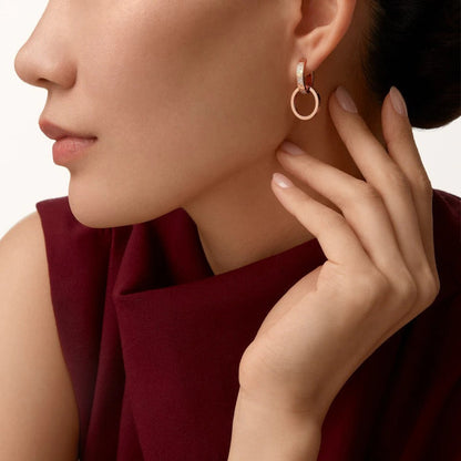 [Renovia Jewelry]LOVE 3.3MM DANGLE HALF DIAMOND EARRINGS