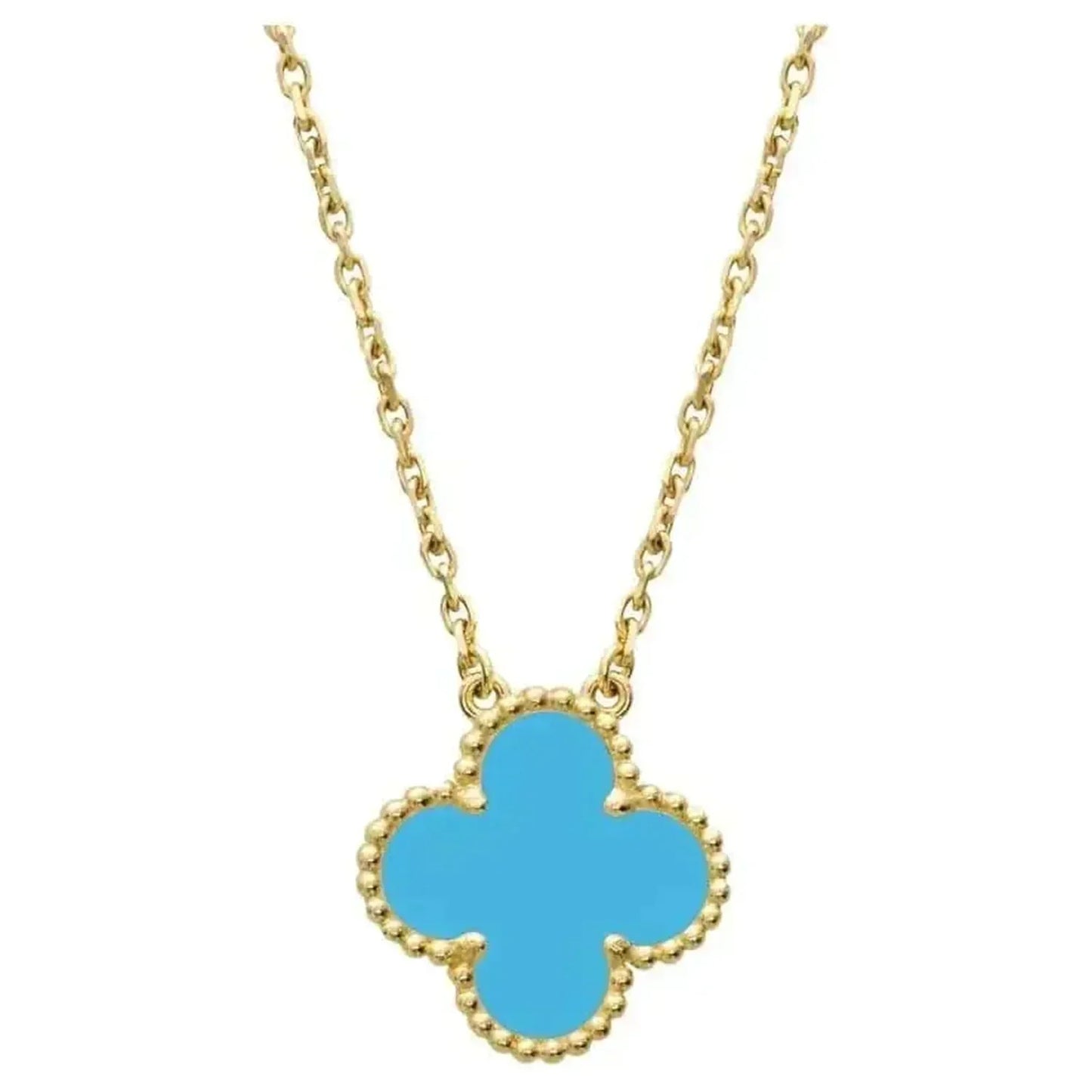 [Renovia Jewelry]CLOVER 15MM VINTAGE TURQUOISE NECKLACE