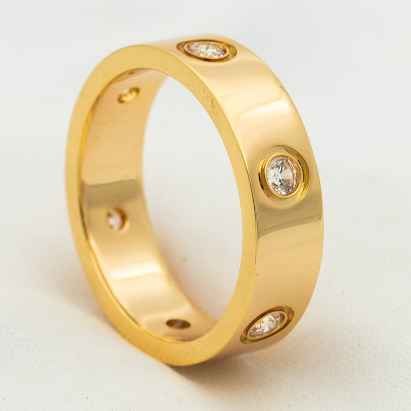 [Renovia Jewelry]LOVE RING 5.5MM 6 DIAMONDS PINK GOLD