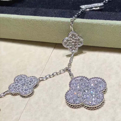 [Renovia Jewelry]CLOVER 6 MOTIFS SILVER DIAMOND BRACELET