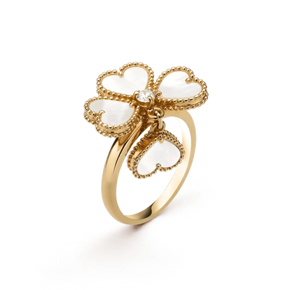 [Renovia Jewelry]SWEET CLOVER WHITE MOP RING