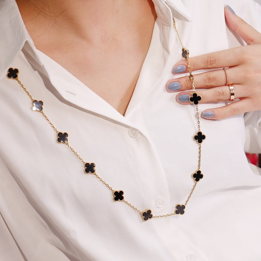 [Renovia Jewelry]CLOVER 20 MOTIFS ONYX ROSE GOLD