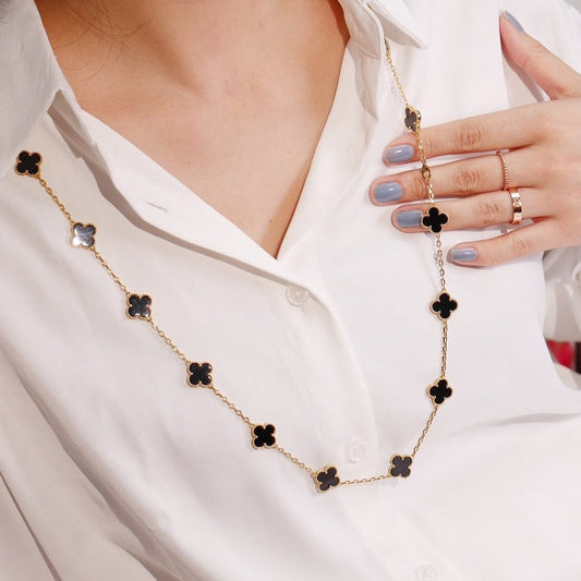 [Renovia Jewelry]CLOVER 20 MOTIFS ONYX ROSE GOLD