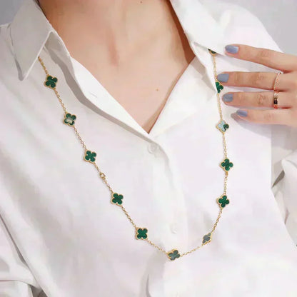[Renovia Jewelry]CLOVER 20 MOTIFS MALACHITE GOLD