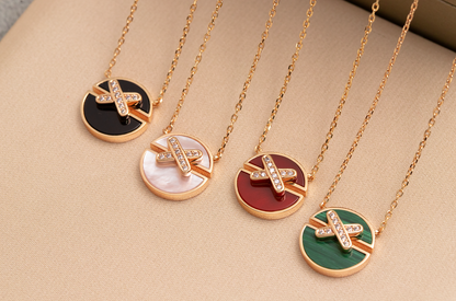 [Renovia Jewelry]JEUX DE PINK GOLD DIAMOND NECKLACE