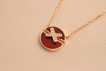 [Renovia Jewelry]JEUX DE PINK GOLD DIAMOND NECKLACE