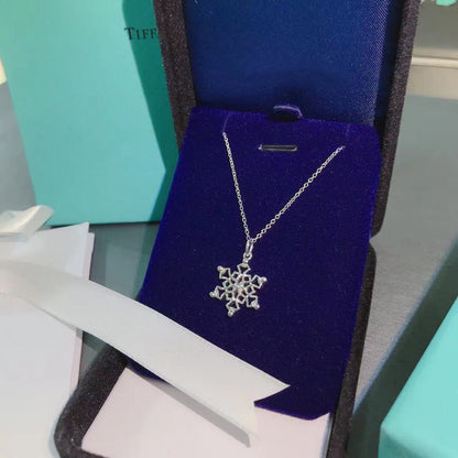 [Renovia Jewelry]STERLING SILVER SNOWFLAKE PENDANT NECKLACE