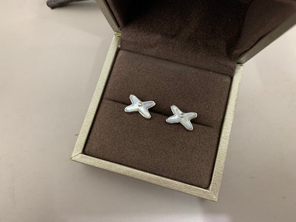 [Renovia Jewelry]JEUX DE WHITE MOP SILVER DIAMOND EARRINGS