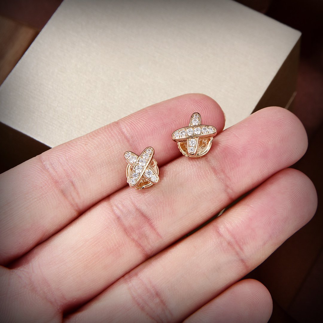 [Renovia Jewelry]JEUX DE GOLD DIAMOND EARRINGS