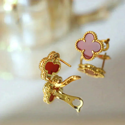 [Renovia Jewelry]CLOVER MEDIUM 1 MOTIFS CARNELIAN  EARRINGS