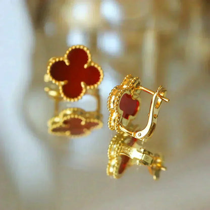 [Renovia Jewelry]CLOVER MEDIUM 1 MOTIFS CARNELIAN  EARRINGS