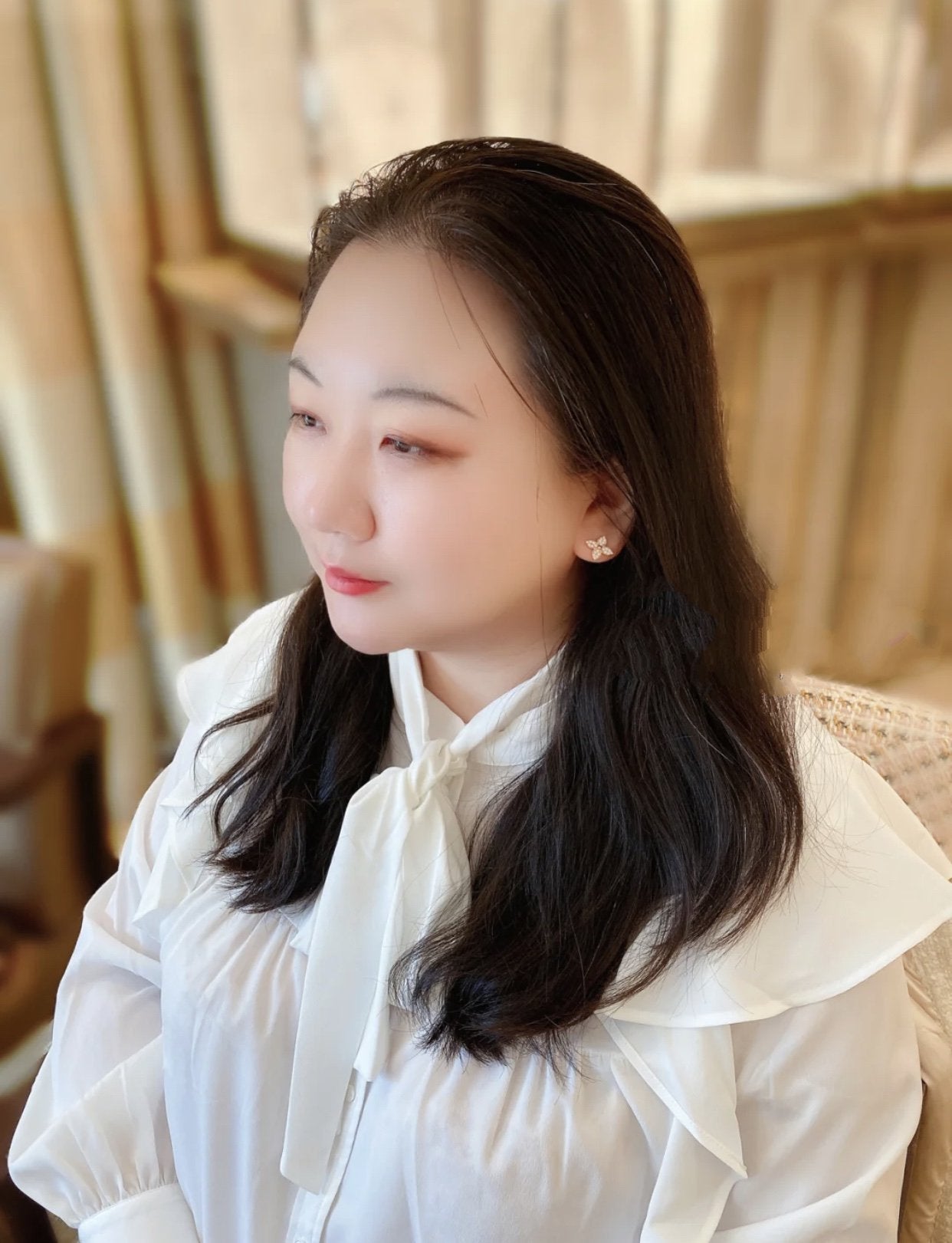 [Renovia Jewelry]STAR BLOSSOM STUD EARRINGS PINK GOLD DIAMONDS