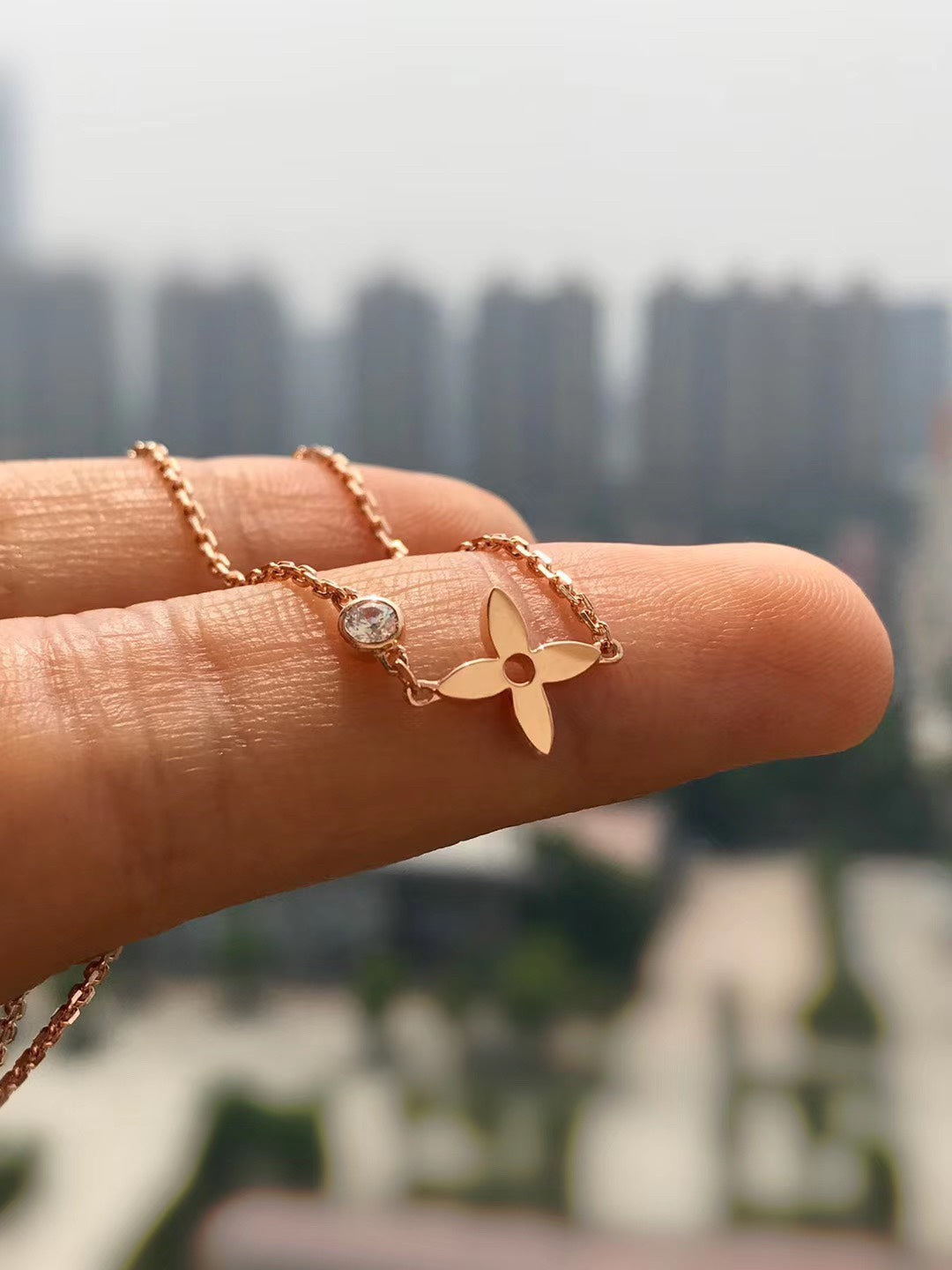 [Renovia Jewelry]BLOSSOM PENDANT PINK GOLD AND DIAMOND