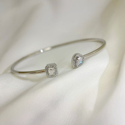 [Renovia Jewelry]JONC FLEX MY TWIN TOI & MOI SILVER DIAMOND BRACELET
