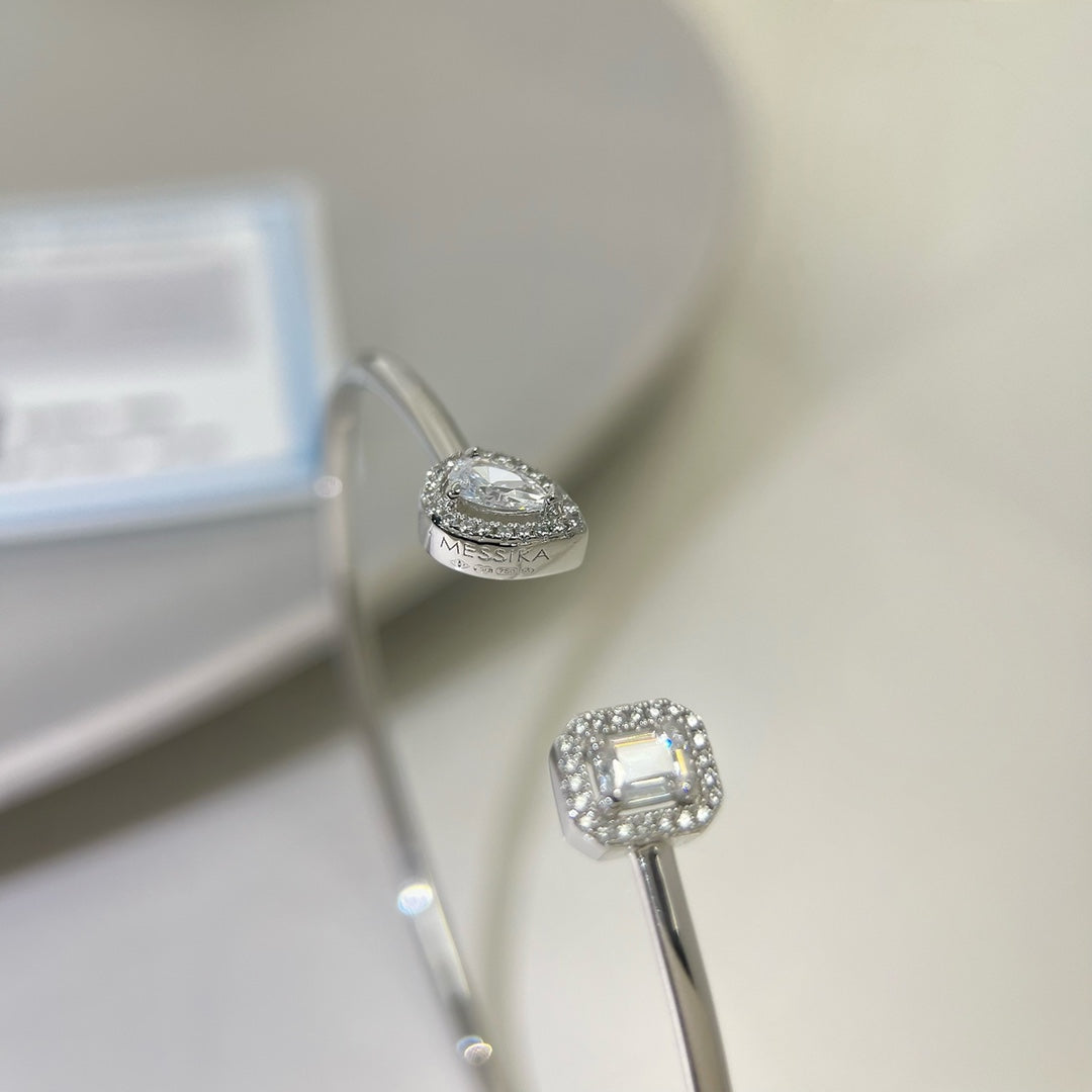 [Renovia Jewelry]JONC FLEX MY TWIN TOI & MOI SILVER DIAMOND BRACELET