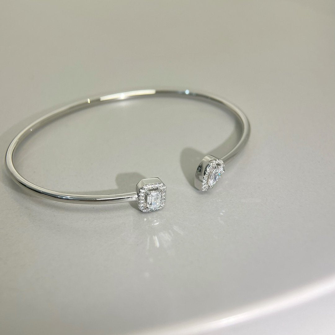 [Renovia Jewelry]JONC FLEX MY TWIN TOI & MOI SILVER DIAMOND BRACELET
