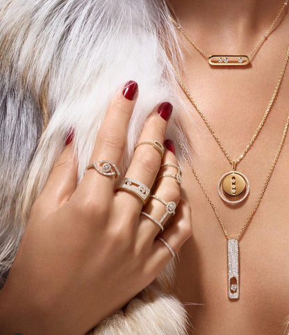 [Renovia Jewelry]LUCKY MOVE PM NECKLACE PINK GOLD DIAMOND
