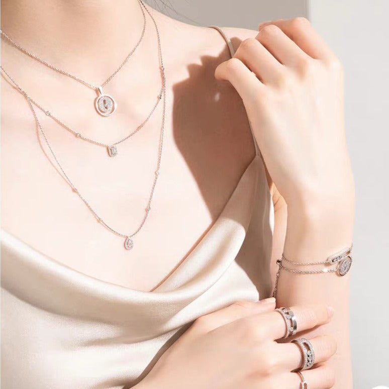 [Renovia Jewelry]LUCKY MOVER PM PAVED NECKLACE