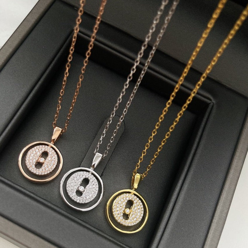 [Renovia Jewelry]LUCKY MOVER PM PAVED NECKLACE