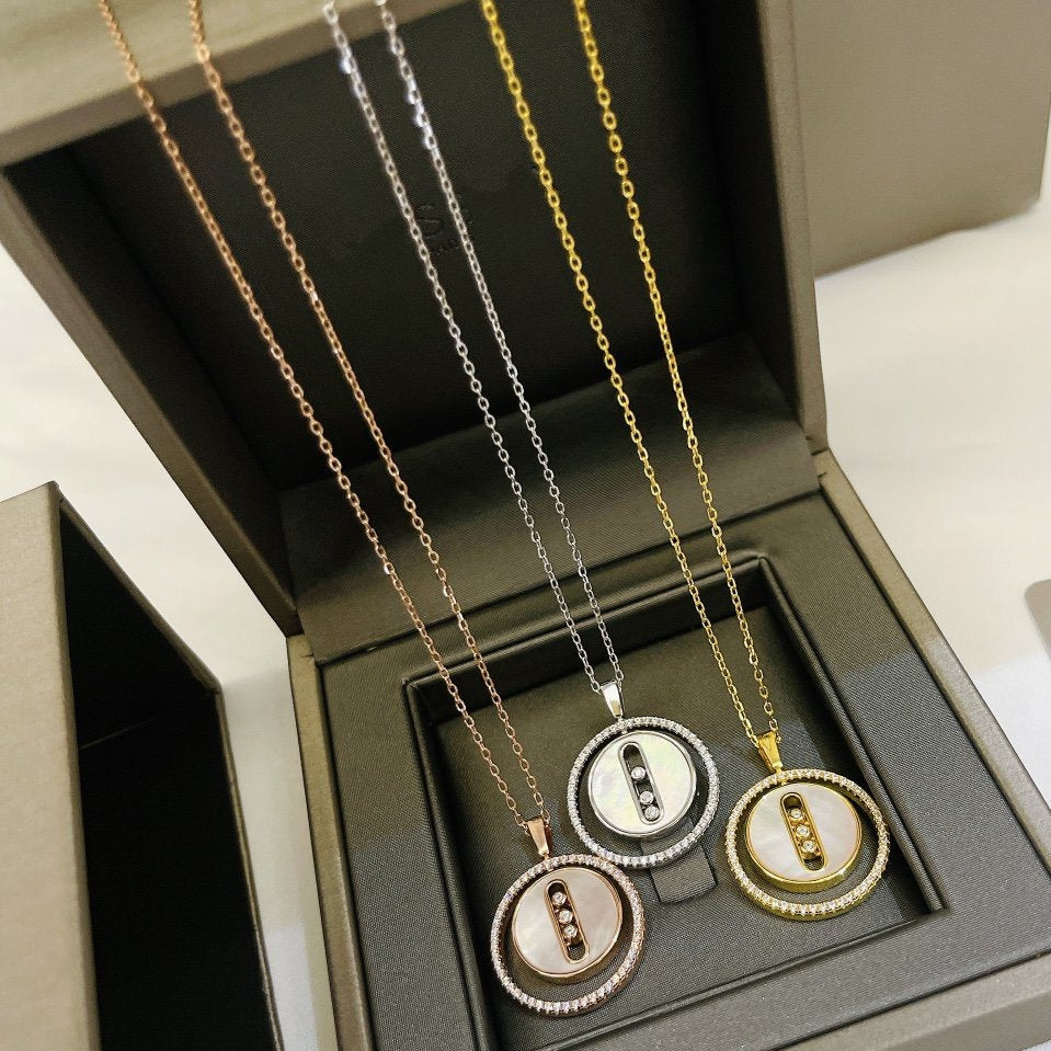 [Renovia Jewelry]LUCKY MOVE MM NACRE BLANCHE DIAMOND NECKLACE