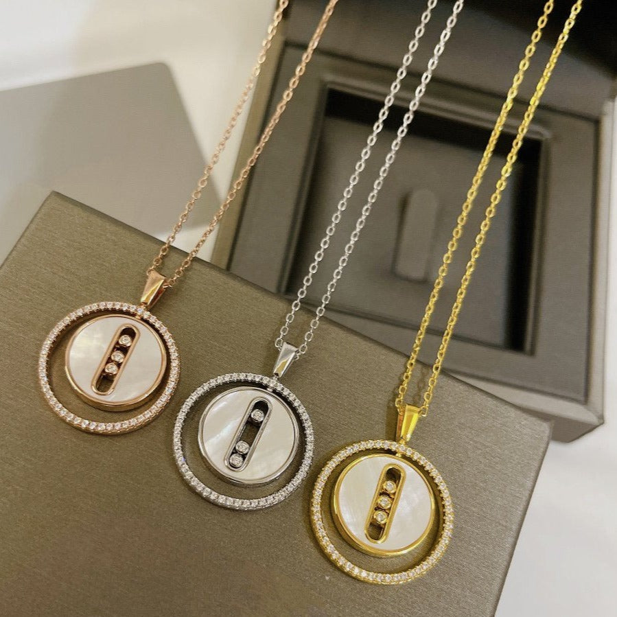 [Renovia Jewelry]LUCKY MOVE MM NACRE BLANCHE DIAMOND NECKLACE