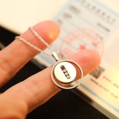 [Renovia Jewelry]LUCKY MOVE MM SILVER DIAMOND NECKLACE
