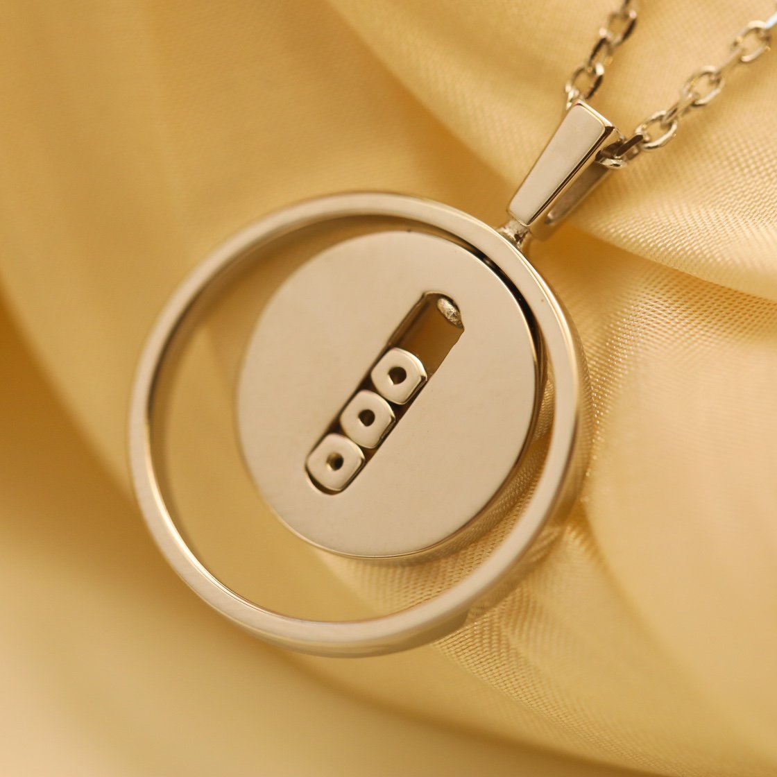 [Renovia Jewelry]LUCKY MOVE MM SILVER DIAMOND NECKLACE