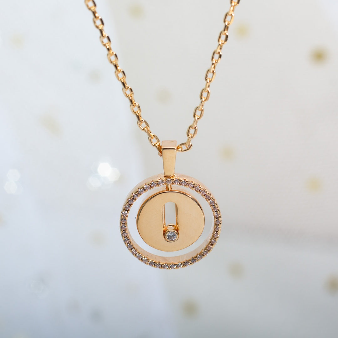 [Renovia Jewelry]LUCKY MOVE PM NECKLACE PINK GOLD DIAMOND