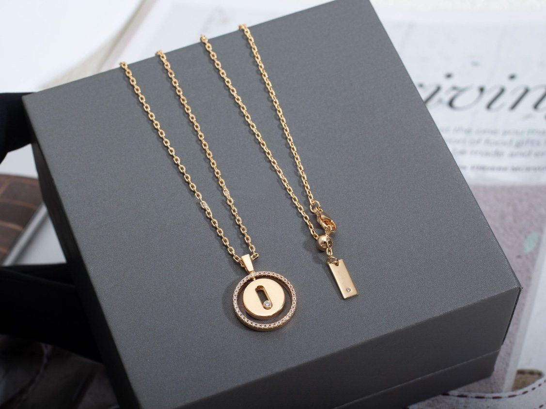 [Renovia Jewelry]LUCKY MOVE PM NECKLACE PINK GOLD DIAMOND